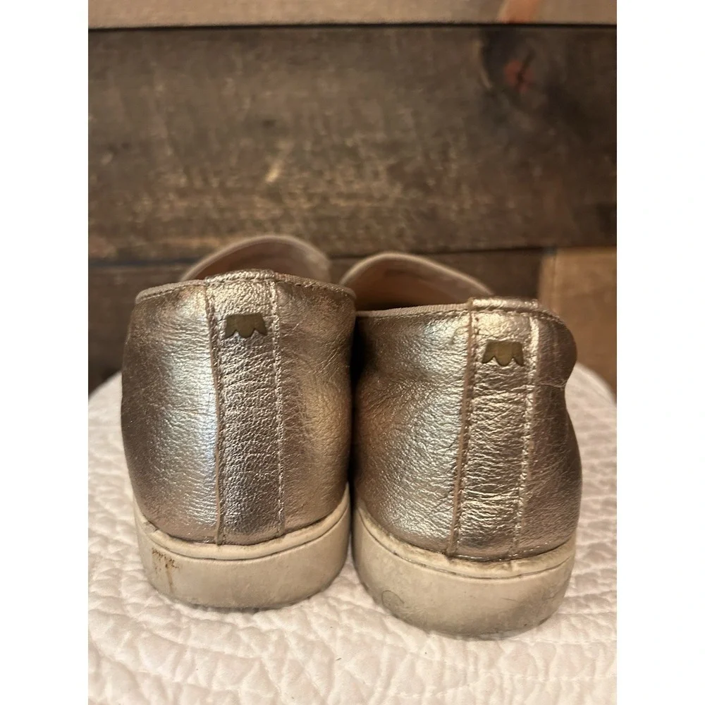 Birdies The Swift Metallic Gold Leather Slip On Sneakers‎ Tennis Shoes Womens 9